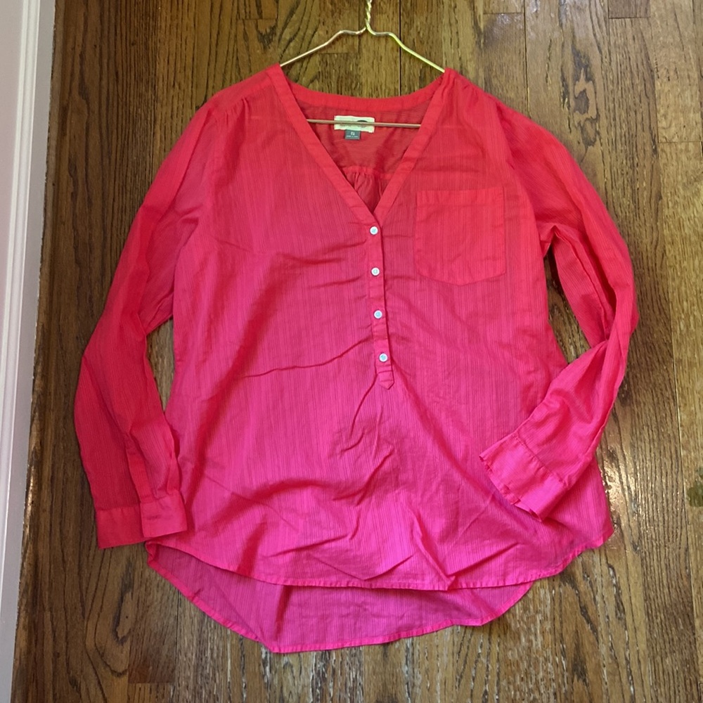 Old Navy Pink Long Sleeve V-neck Tunic Size XL